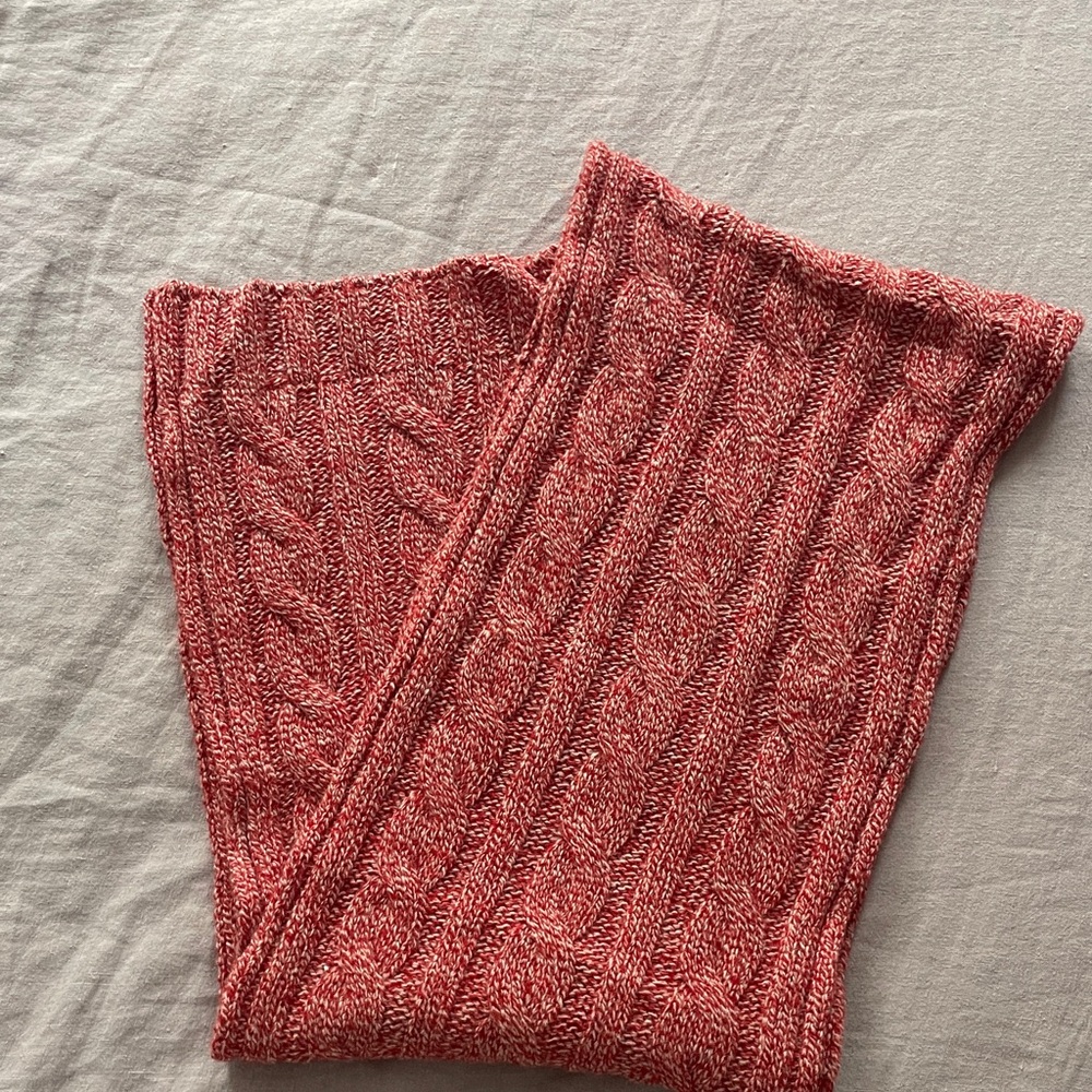 J Crew Unisex Red Cable Knit Scarf